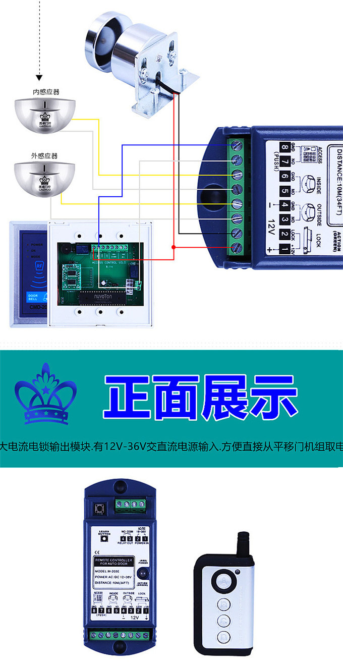 盖卓自动门多功能扩展器感应门遥控器电动平移门禁模块控制器松下