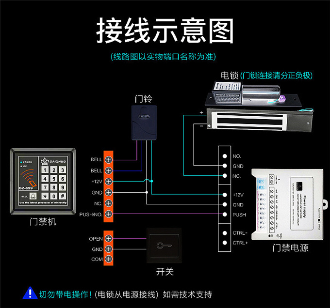 盖卓电子门禁系统一体机双门电磁锁磁力锁刷卡锁密码玻璃门禁锁